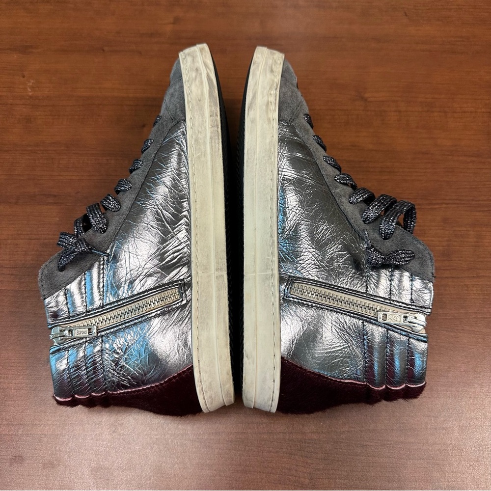 P448 Metallic Python High Top Sneakers 39 (US 8.5) - women’s snake print $298 - Picture 5 of 13